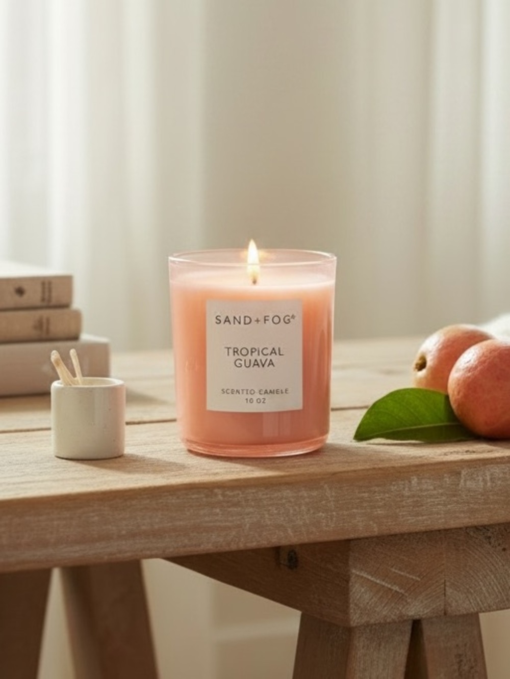 Sand + Fog Tropical Guava Hand Poured Candle 10 oz